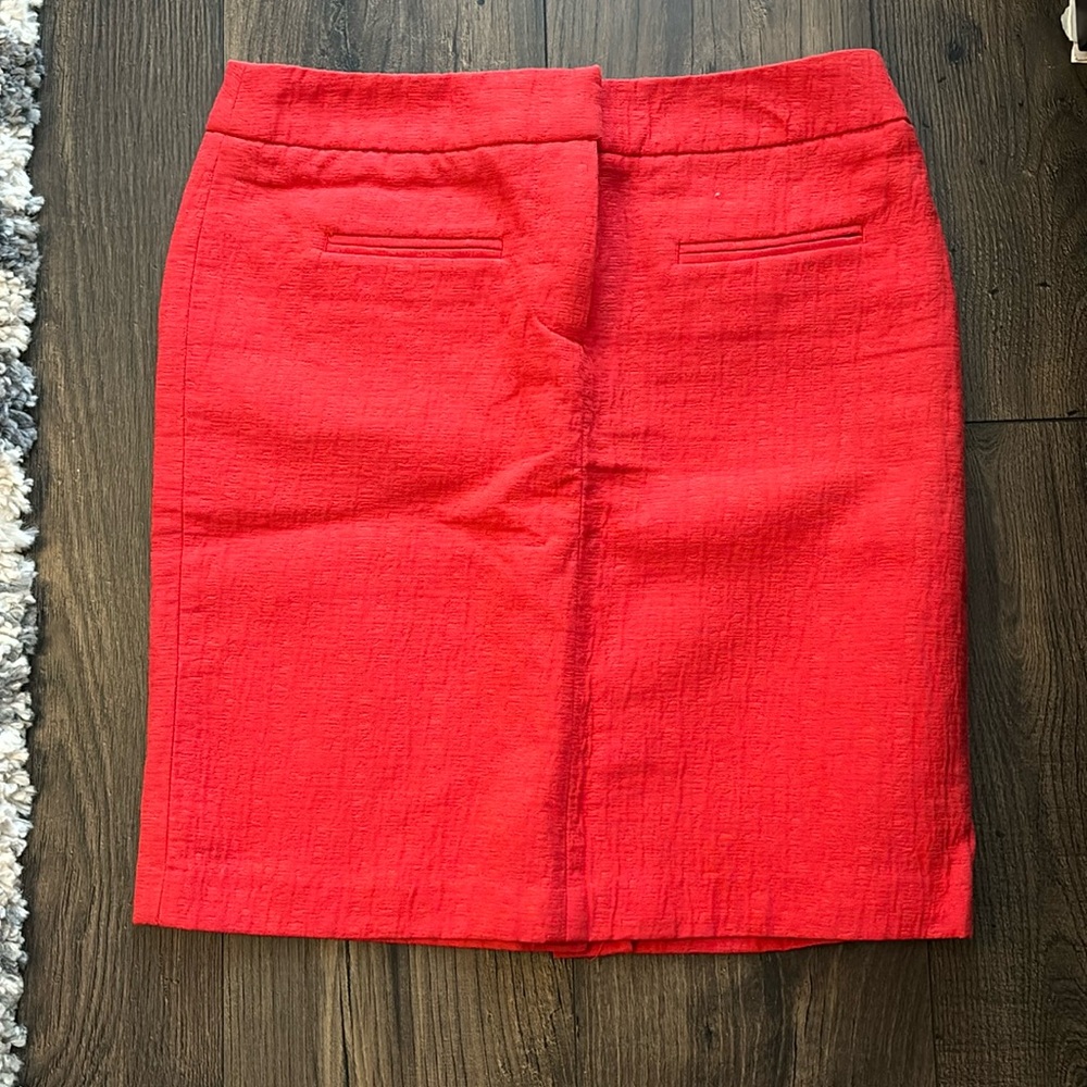 Cynthia Rowley Red Textured Pencil Skirt